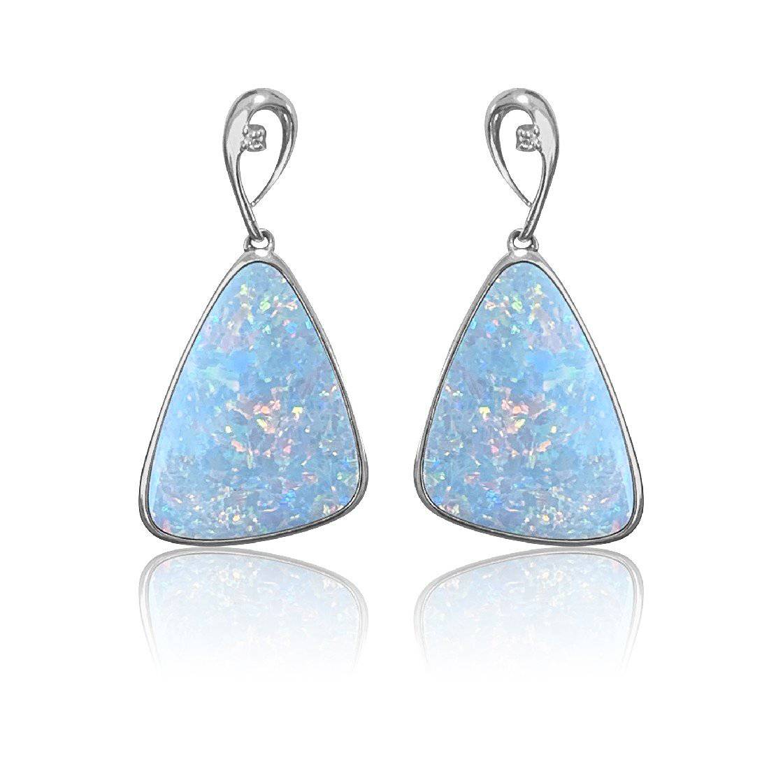 14kt White Gold Opal earrings - Masterpiece Jewellery Opal & Gems Sydney Australia | Online Shop