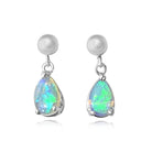 14kt White Gold Opal earrings - Masterpiece Jewellery Opal & Gems Sydney Australia | Online Shop