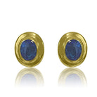 18kt Yellow Gold Black Opal studs - Masterpiece Jewellery Opal & Gems Sydney Australia | Online Shop