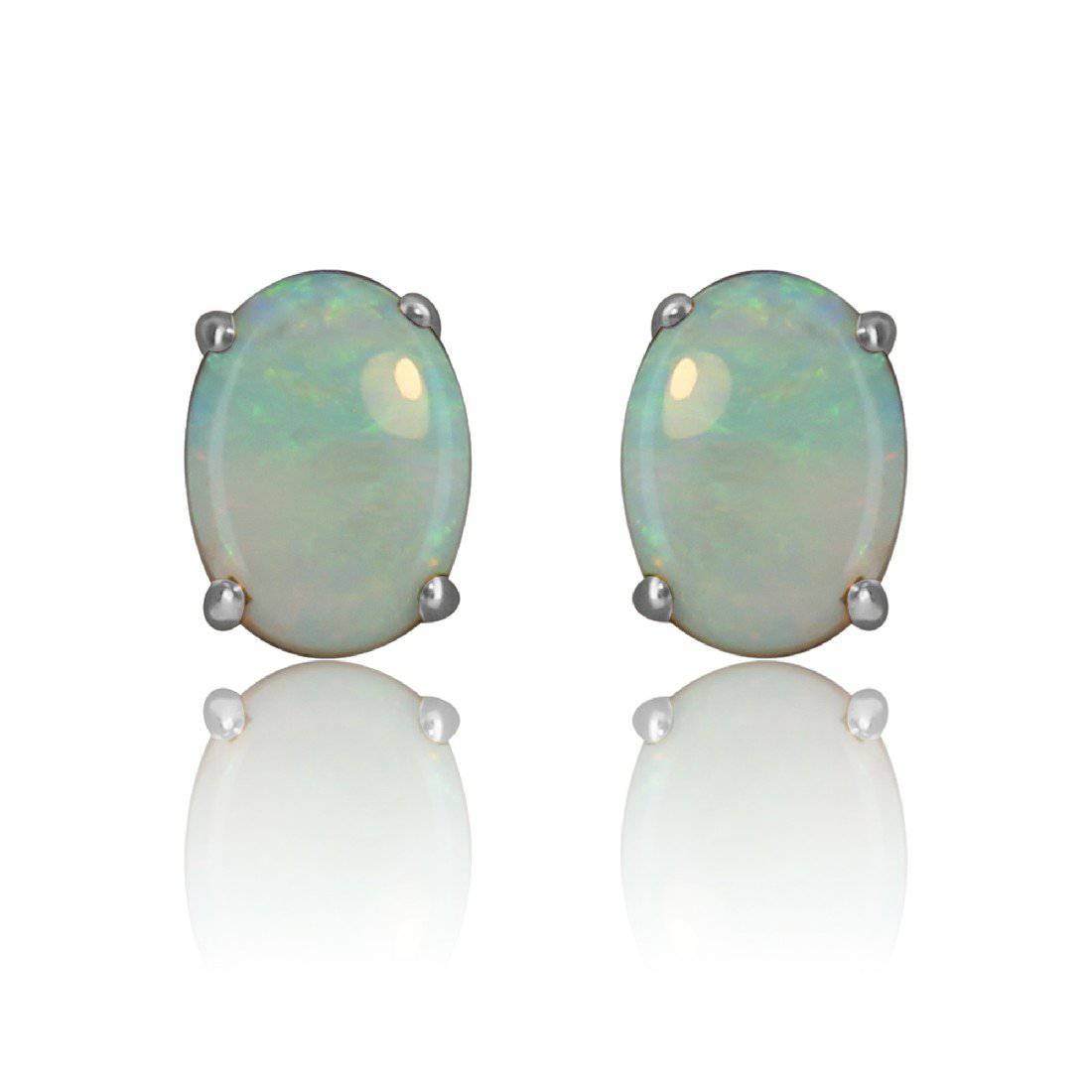 9kt Yellow Gold White Opal earrings - Masterpiece Jewellery Opal & Gems Sydney Australia | Online Shop