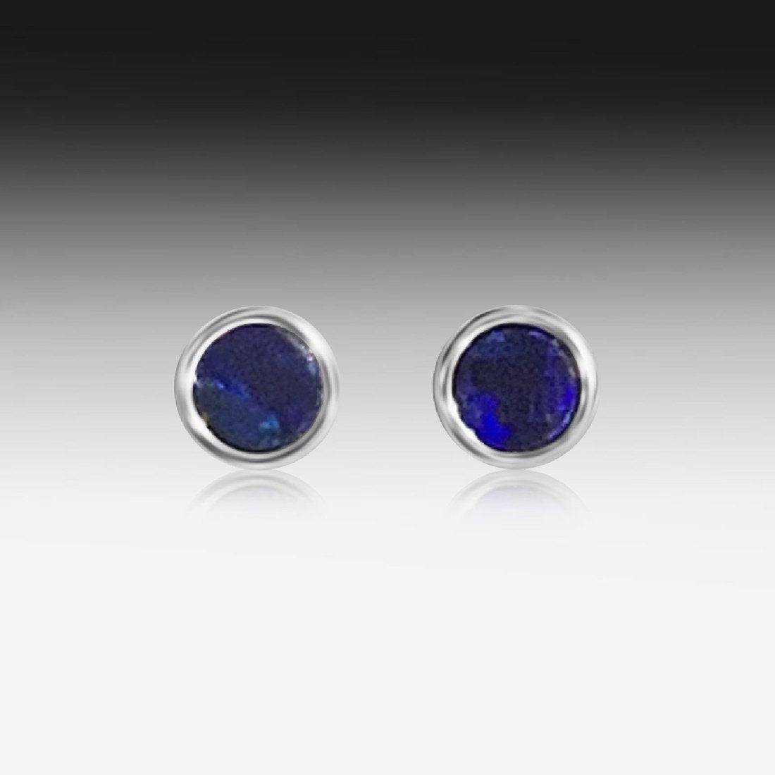 Sterling Silver 5mm Opal studs - Masterpiece Jewellery Opal & Gems Sydney Australia | Online Shop