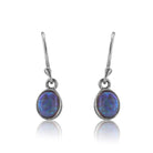 Sterling Silver Black Opal studs dangling - Masterpiece Jewellery Opal & Gems Sydney Australia | Online Shop