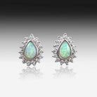 Sterling Silver Opal and cubic zirconia earrings - Masterpiece Jewellery Opal & Gems Sydney Australia | Online Shop