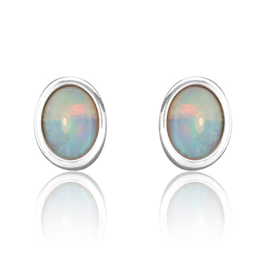 Sterling Silver Opal studs - Masterpiece Jewellery Opal & Gems Sydney Australia | Online Shop