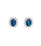 Sterling Silver Opal triplet earrings 8x6mm - Masterpiece Jewellery Opal & Gems Sydney Australia | Online Shop