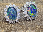 Sterling Silver Opal triplet earrings 8x6mm - Masterpiece Jewellery Opal & Gems Sydney Australia | Online Shop