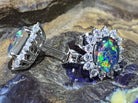 Sterling Silver Opal triplet earrings 8x6mm - Masterpiece Jewellery Opal & Gems Sydney Australia | Online Shop