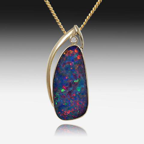 14kt Yellow Gold Opal pendant - Masterpiece Jewellery Opal & Gems Sydney Australia | Online Shop