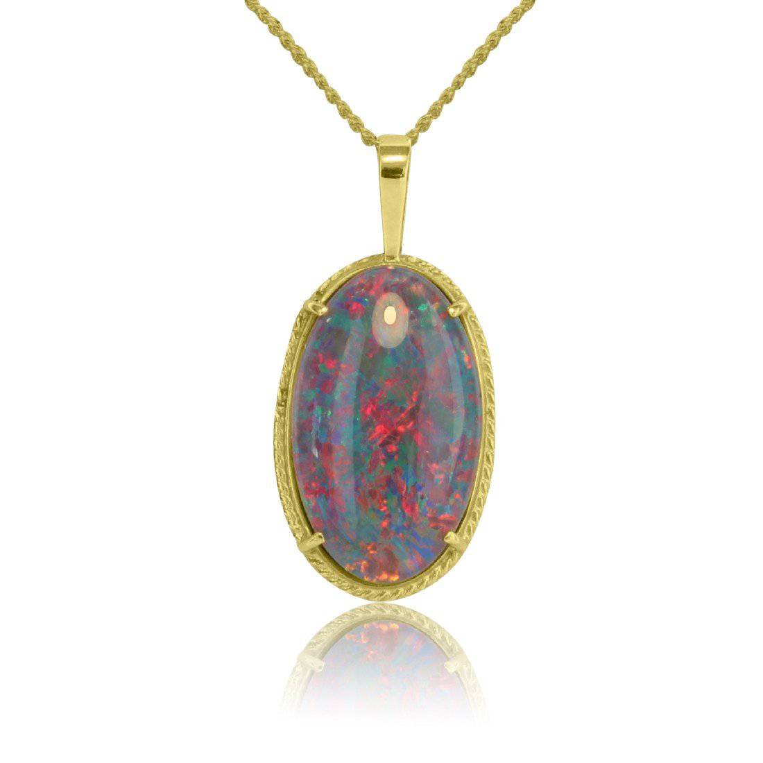 14kt Yellow Gold Opal triplet pendant - Masterpiece Jewellery Opal & Gems Sydney Australia | Online Shop