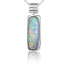 18kt White Gold Opal and Diamond pendant - Masterpiece Jewellery Opal & Gems Sydney Australia | Online Shop