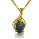 9kt Yellow Gold Black Opal pendant - Masterpiece Jewellery Opal & Gems Sydney Australia | Online Shop