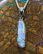 Sterling Silver Boulder Opal pendant - Masterpiece Jewellery Opal & Gems Sydney Australia | Online Shop