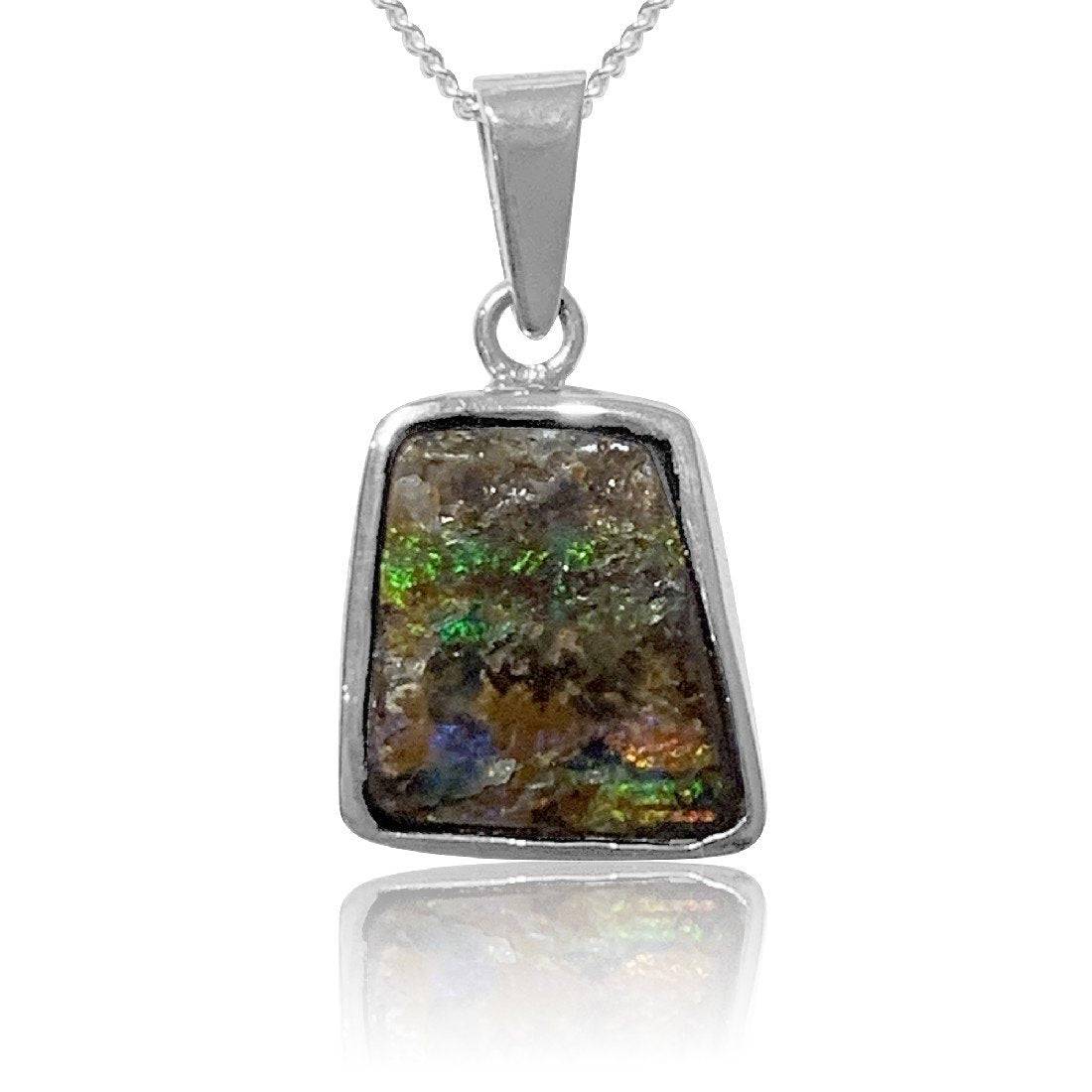 Sterling Silver Boulder Opal pendant - Masterpiece Jewellery Opal & Gems Sydney Australia | Online Shop