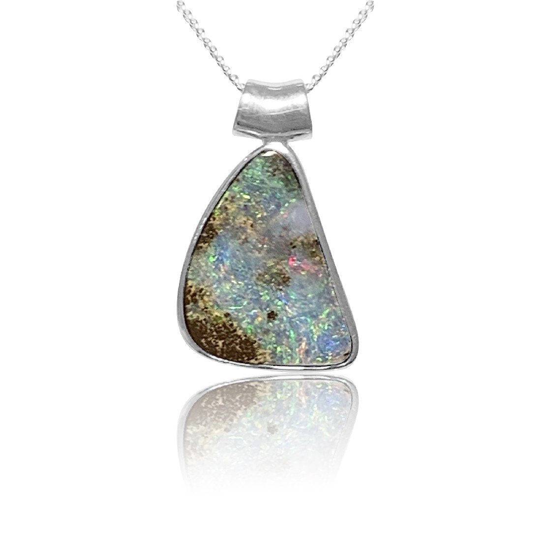 Sterling Silver Boulder Opal pendant - Masterpiece Jewellery Opal & Gems Sydney Australia | Online Shop