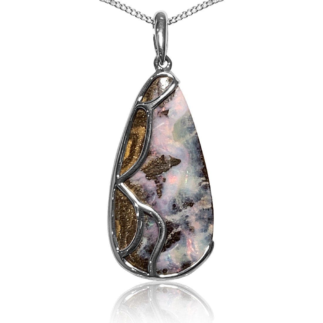 Sterling Silver Boulder Opal wrap - Masterpiece Jewellery Opal & Gems Sydney Australia | Online Shop