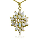 STERLING SILVER GOLD PLATED FLORAL OPAL PENDANT - Masterpiece Jewellery Opal & Gems Sydney Australia | Online Shop