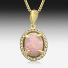 STERLING SILVER GOLD PLATED HALO OPAL PENDANT - Masterpiece Jewellery Opal & Gems Sydney Australia | Online Shop