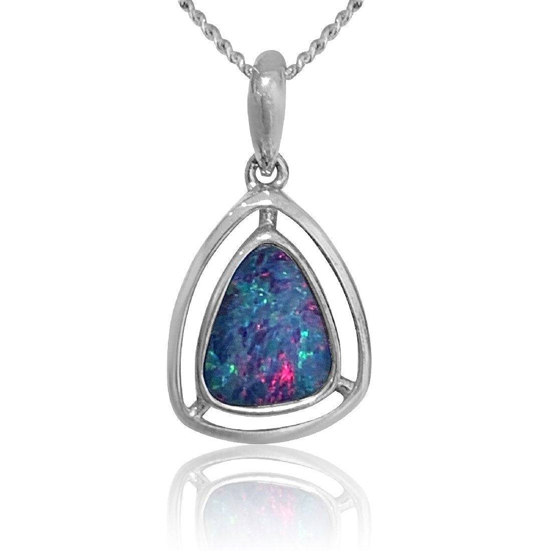 Sterling Silver Opal pendant - Masterpiece Jewellery Opal & Gems Sydney Australia | Online Shop