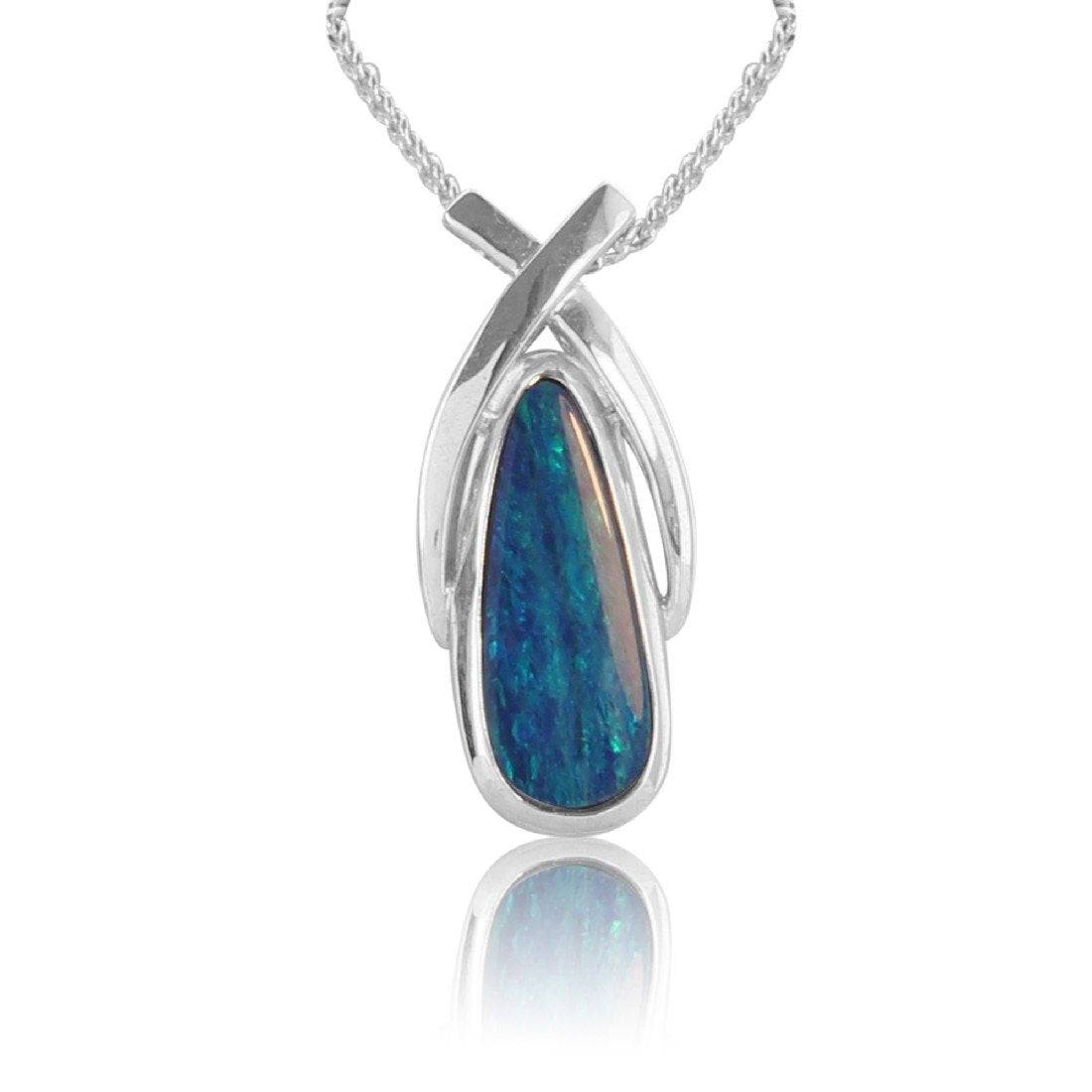 Sterling Silver Opal pendant - Masterpiece Jewellery Opal & Gems Sydney Australia | Online Shop