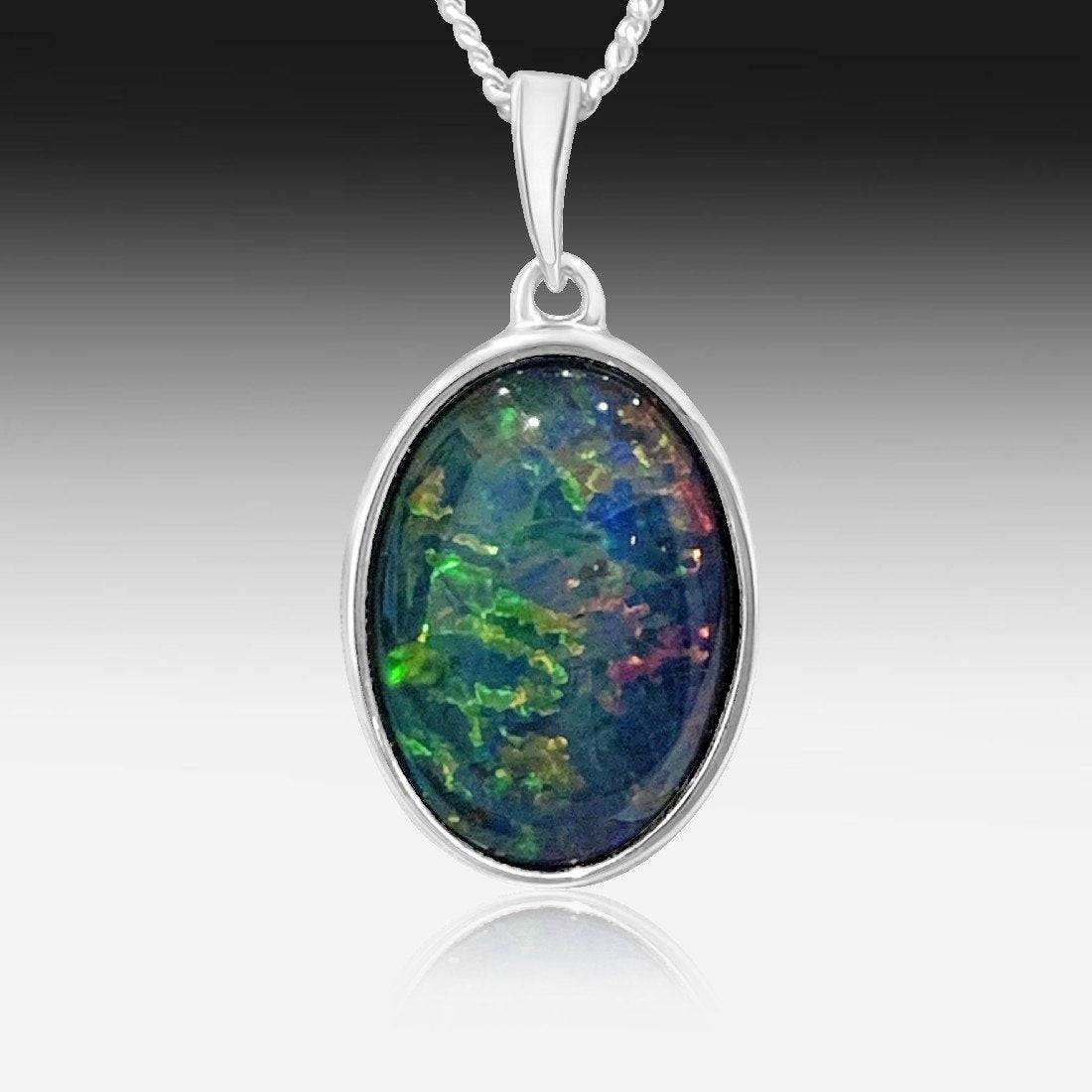 Sterling Silver Opal Triplet pendant - Masterpiece Jewellery Opal & Gems Sydney Australia | Online Shop