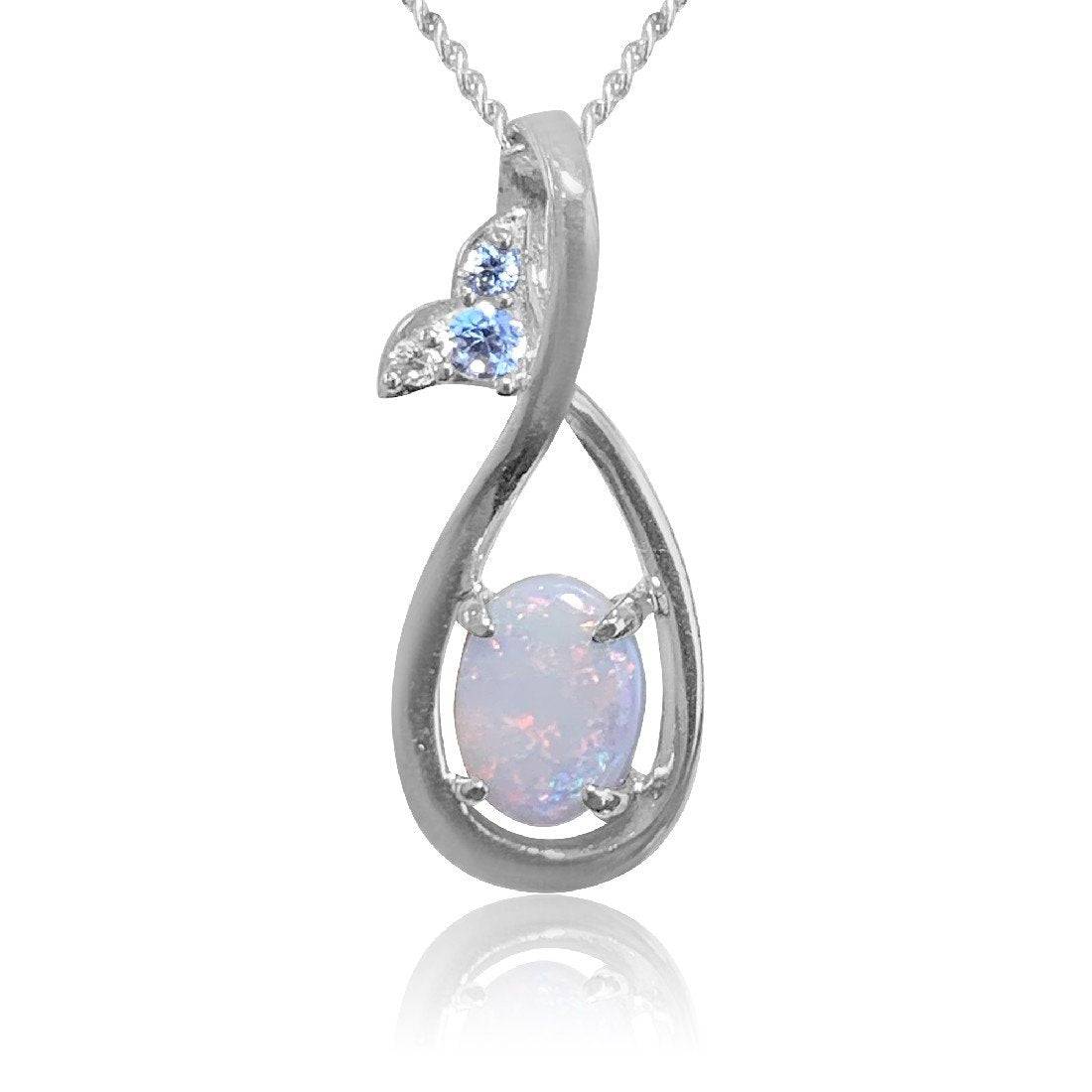 Sterling Silver White Opal pendant - Masterpiece Jewellery Opal & Gems Sydney Australia | Online Shop