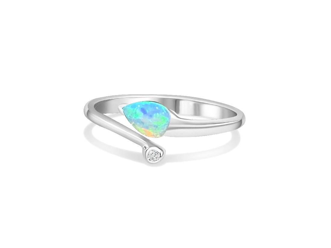 14kt White Gold Opal ring - Masterpiece Jewellery Opal & Gems Sydney Australia | Online Shop