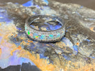 18kt White Gold 3 row eternity Opal and diamond ring - Masterpiece Jewellery Opal & Gems Sydney Australia | Online Shop