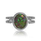 18kt White Gold Black Opal ring - Masterpiece Jewellery Opal & Gems Sydney Australia | Online Shop