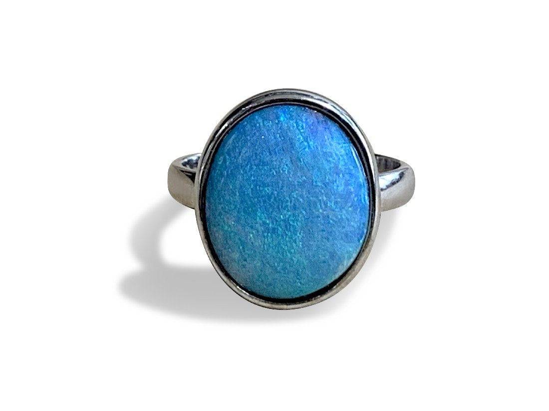 18kt White Gold Boulder Opal ring - Masterpiece Jewellery Opal & Gems Sydney Australia | Online Shop