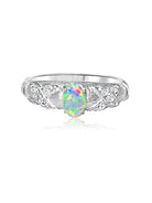 18kt White Gold Crystal Opal and Diamond ring - Masterpiece Jewellery Opal & Gems Sydney Australia | Online Shop