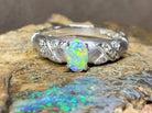 18kt White Gold Crystal Opal and Diamond ring - Masterpiece Jewellery Opal & Gems Sydney Australia | Online Shop