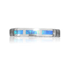 18kt White Gold Opal inlay band - Masterpiece Jewellery Opal & Gems Sydney Australia | Online Shop