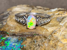 18kt White Gold Solitaire Opal ring - Masterpiece Jewellery Opal & Gems Sydney Australia | Online Shop