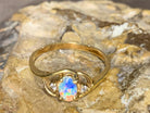 18kt Yellow Gold Crystal Opal and Diamond ring - Masterpiece Jewellery Opal & Gems Sydney Australia | Online Shop