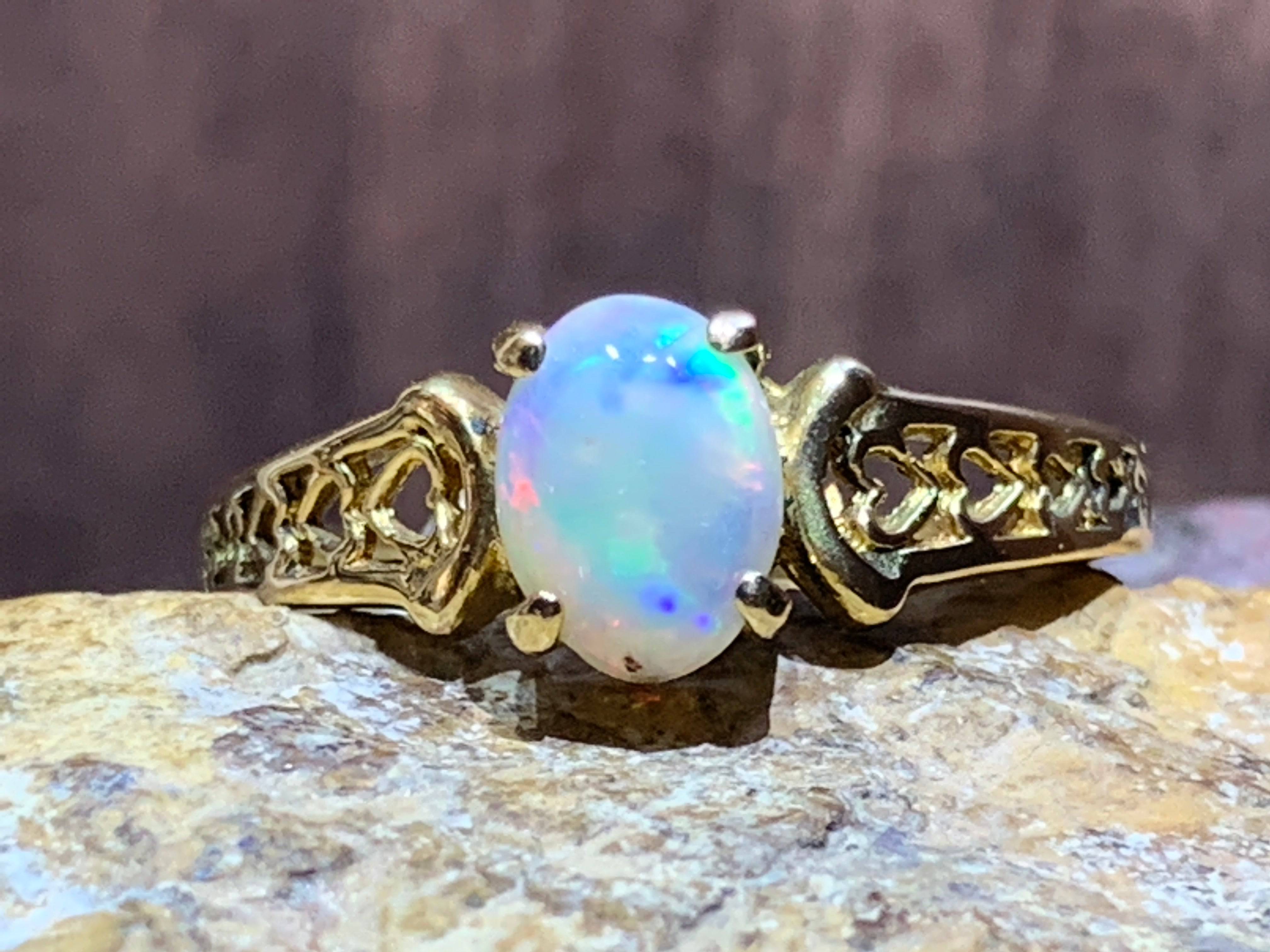 18kt Yellow Gold Opal ring - Masterpiece Jewellery Opal & Gems Sydney Australia | Online Shop