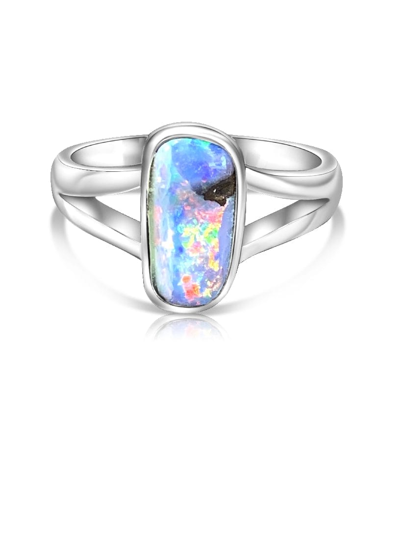 Sterling Silver Boulder Opal ring - Masterpiece Jewellery Opal & Gems Sydney Australia | Online Shop