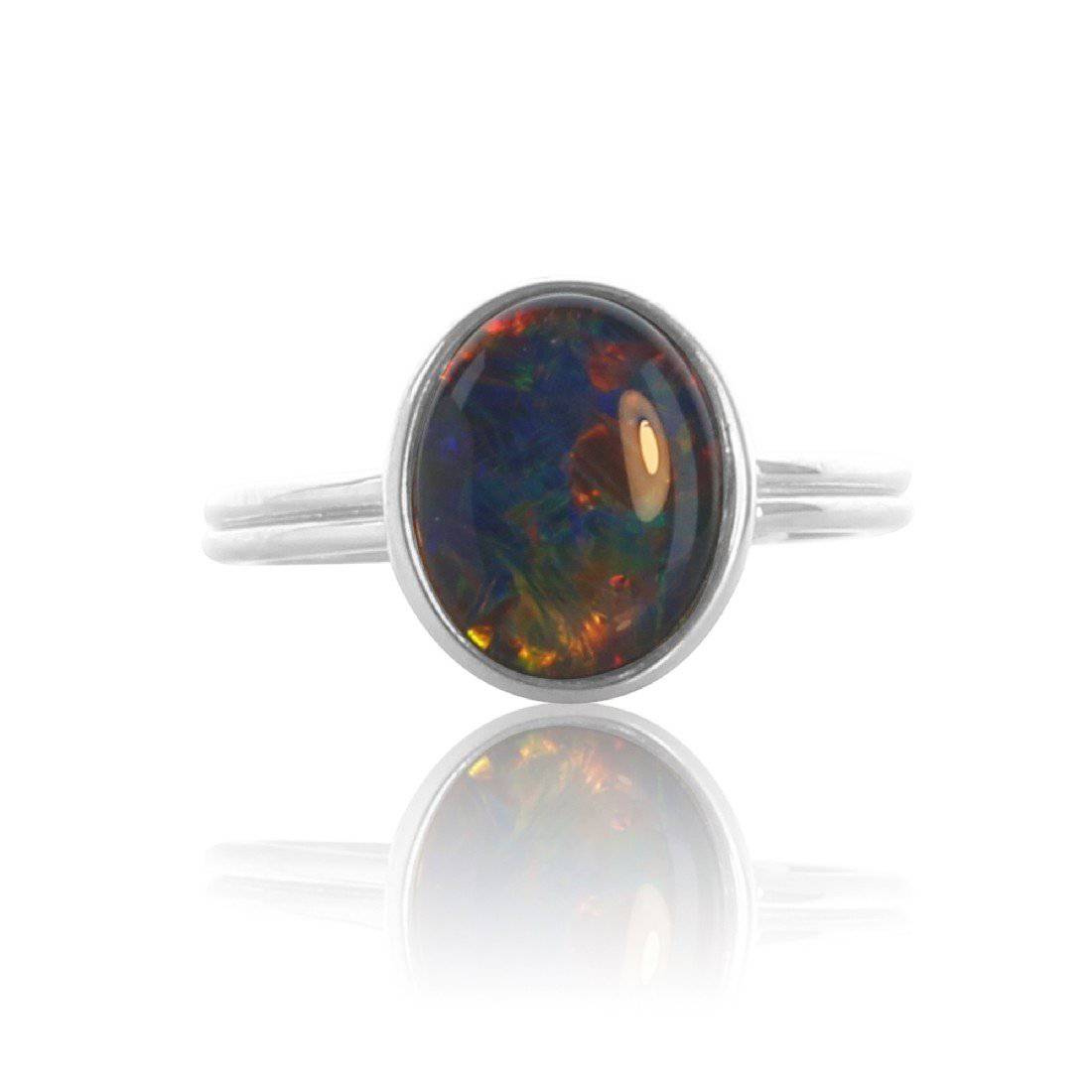 Sterling silver 11x9mm Opal triplet ring - Masterpiece Jewellery Opal & Gems Sydney Australia | Online Shop