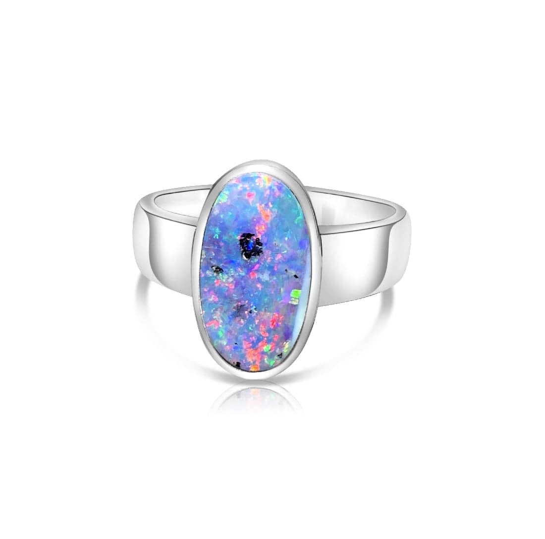 Sterling Silver Boulder Opal ring - Masterpiece Jewellery Opal & Gems Sydney Australia | Online Shop