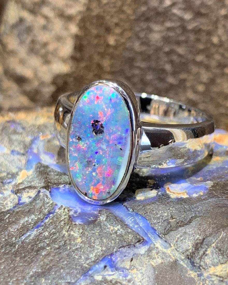 Sterling Silver Boulder Opal ring - Masterpiece Jewellery Opal & Gems Sydney Australia | Online Shop