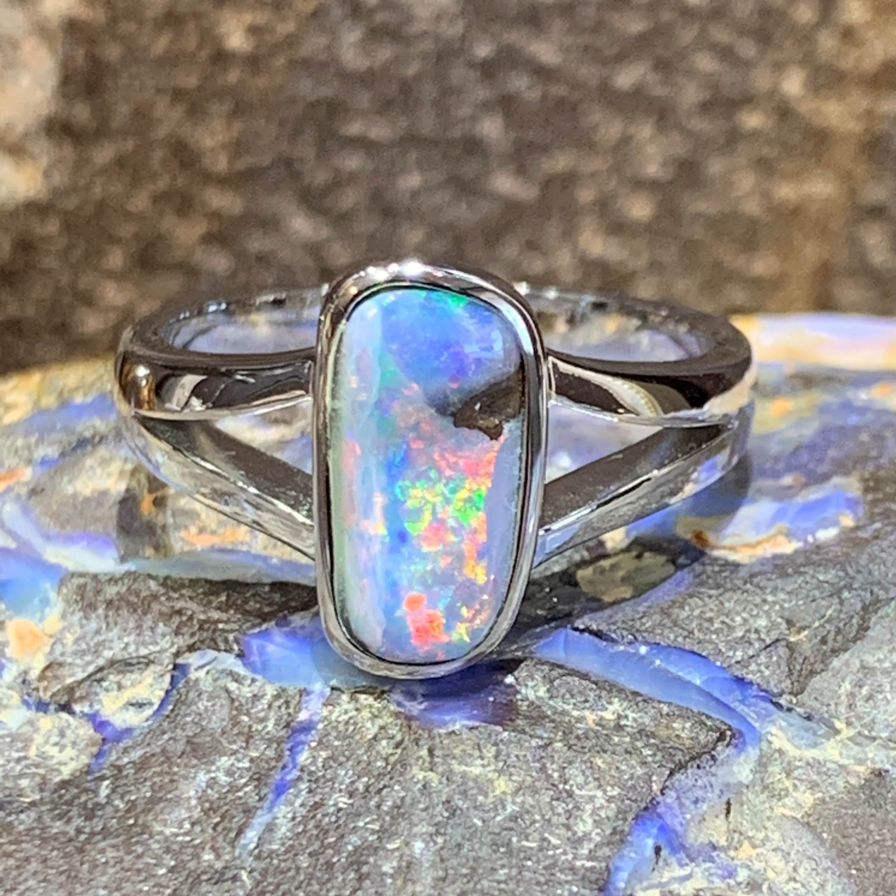 Sterling Silver Boulder Opal ring - Masterpiece Jewellery Opal & Gems Sydney Australia | Online Shop