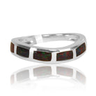 Sterling Silver curved inlay bands - Masterpiece Jewellery Opal & Gems Sydney Australia | Online Shop