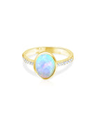 14kt Yellow Gold Opal and Diamond ring 2 - Masterpiece Jewellery Opal & Gems Sydney Australia | Online Shop