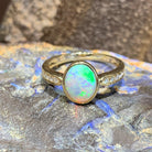 14kt Yellow Gold Opal and Diamond ring - Masterpiece Jewellery Opal & Gems Sydney Australia | Online Shop