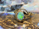 18kt Yellow Gold Black Opal and DIamond ring - Masterpiece Jewellery Opal & Gems Sydney Australia | Online Shop