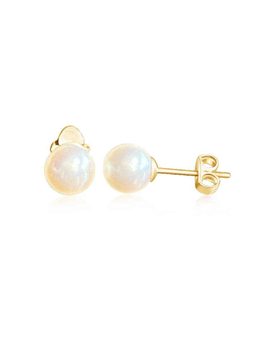 9kt Yellow Gold Akoya Pearl studs 5-5.5mm - Masterpiece Jewellery Opal & Gems Sydney Australia | Online Shop