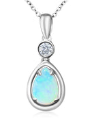 Sterling Silver pear shape Opal pendant - Masterpiece Jewellery Opal & Gems Sydney Australia | Online Shop