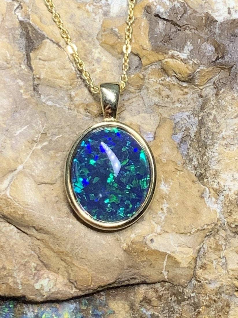 OPAL TRIPLET 12X10MM PENDANT - Masterpiece Jewellery Opal & Gems Sydney Australia | Online Shop