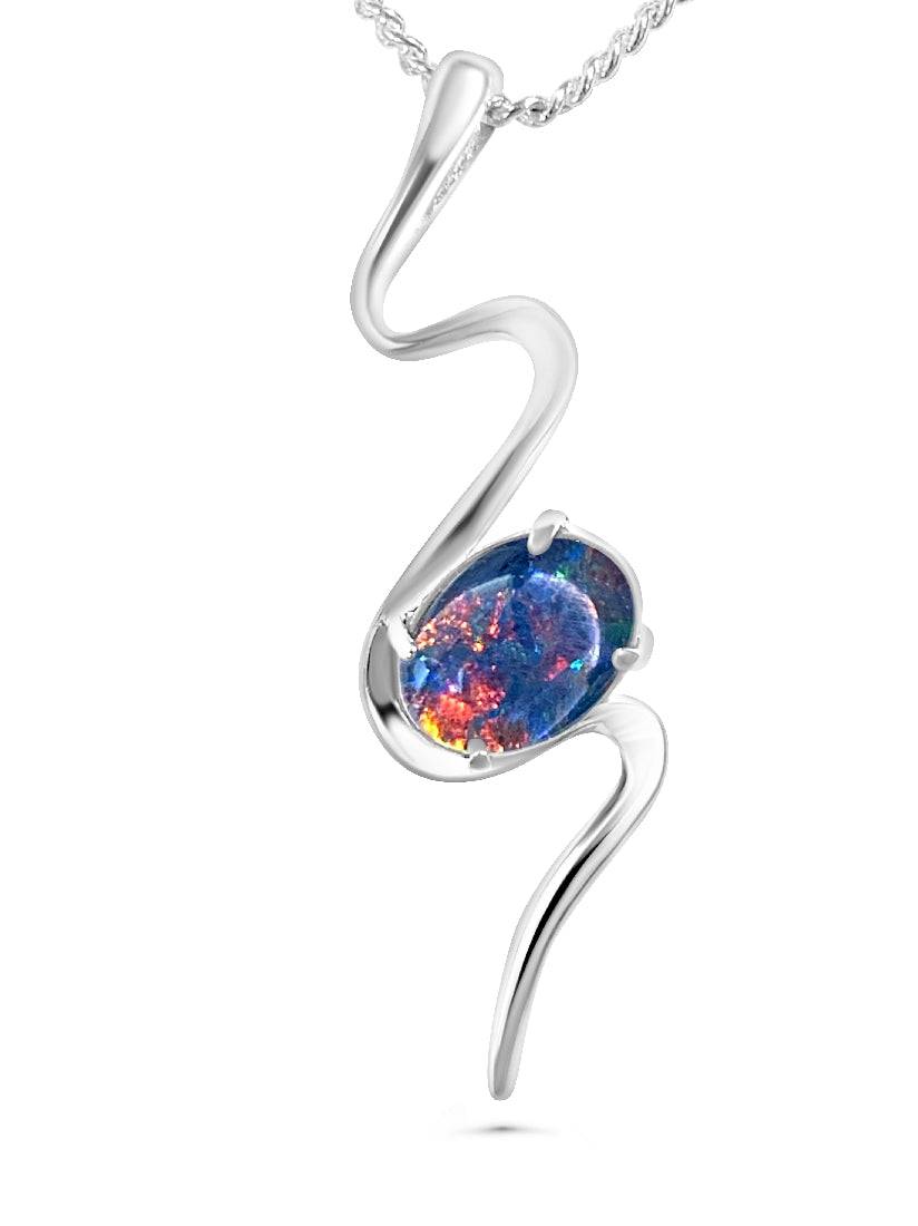 Sterling Sliver Opal triplet Pendant - Masterpiece Jewellery Opal & Gems Sydney Australia | Online Shop