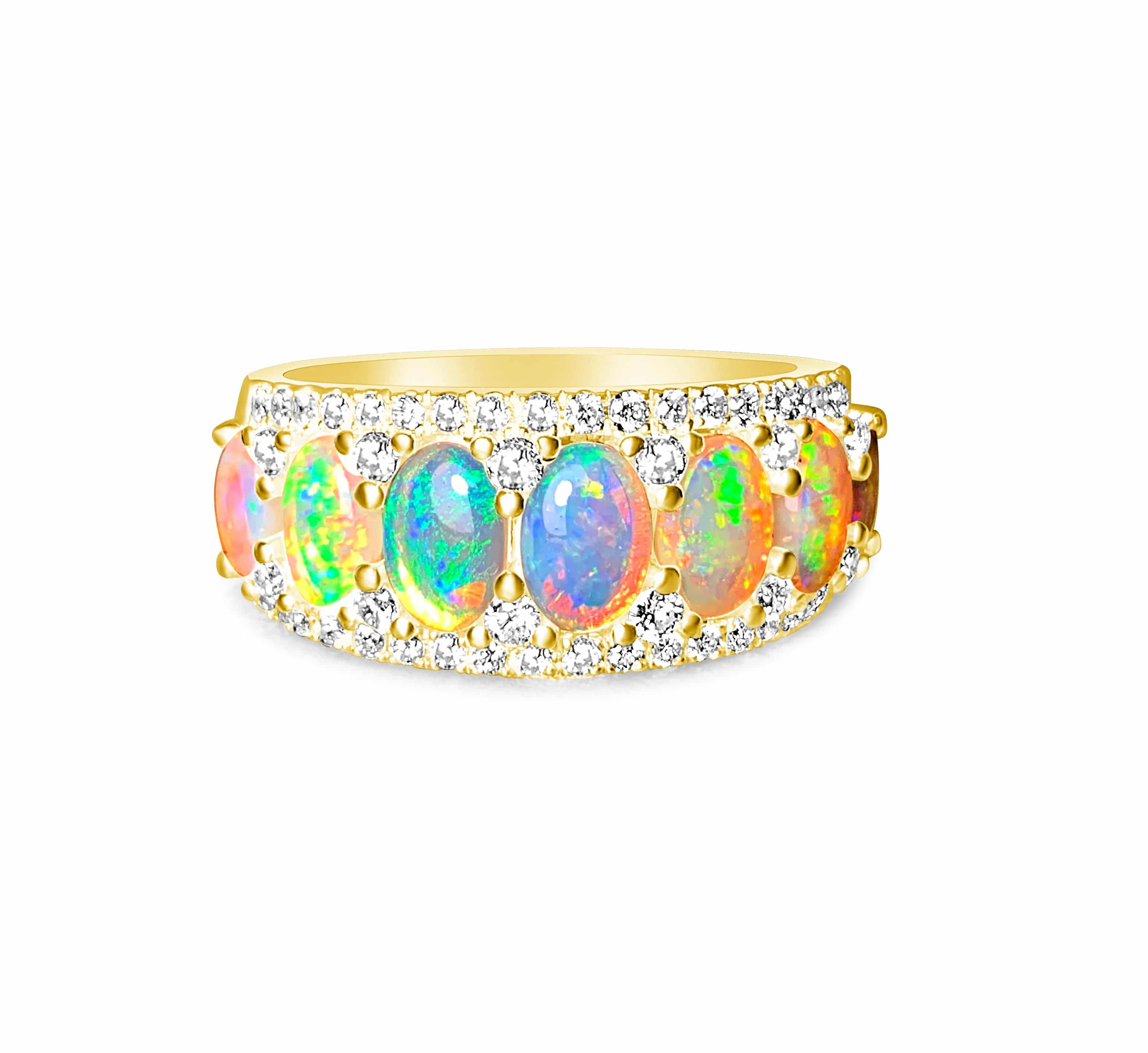 14kt Yellow Gold 3 row eternity ring - Masterpiece Jewellery Opal & Gems Sydney Australia | Online Shop